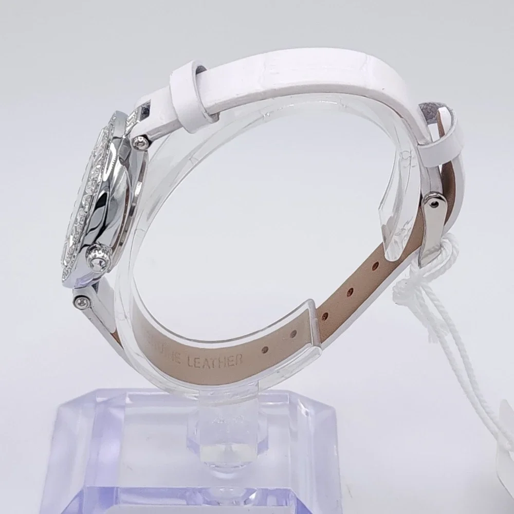Invicta Celestial 70352 Womens Watch Silver Crystal White Leather 30mm New